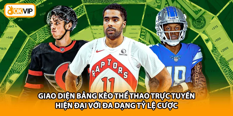 Giao diện bảng kèo thể thao trực tuyến hiện đại với đa dạng tỷ lệ cược