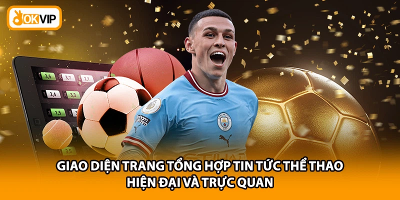 Giao diện trang tổng hợp tin tức thể thao hiện đại và trực quan
