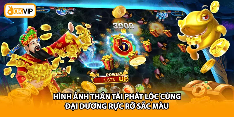 Hình ảnh Thần Tài phát lộc cùng đại dương rực rỡ sắc màu
