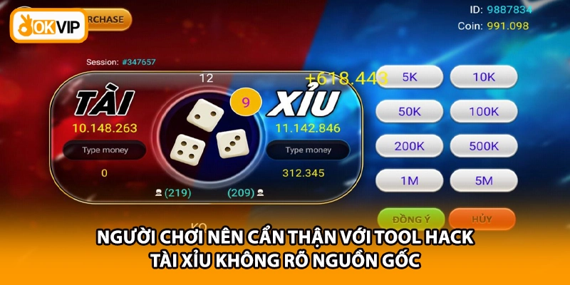 Người chơi nên cẩn thận với tool hack tài xỉu không rõ nguồn gốc